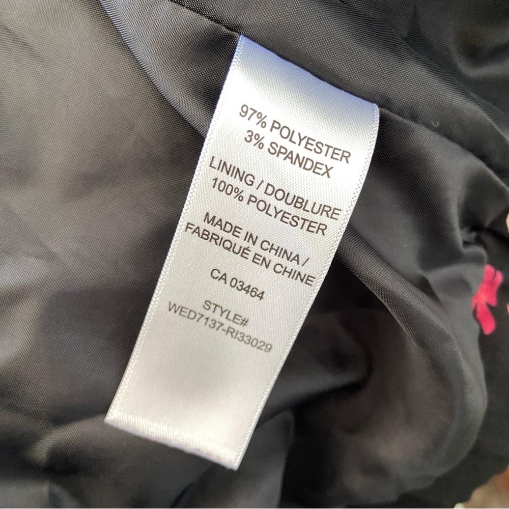 RICKIS BLACK AND PINK LIGHT BOMBER STYLE ZIP UP JACKET WITH ELASTICATED WAIST, L - Picture 9 of 9